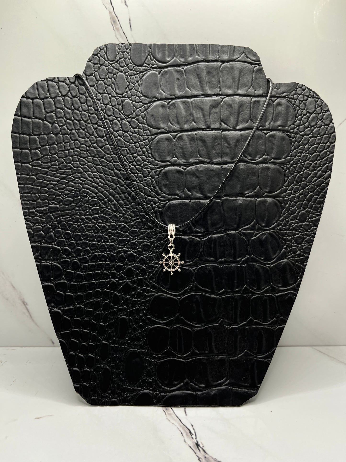 Ship Wheel Charm Necklace