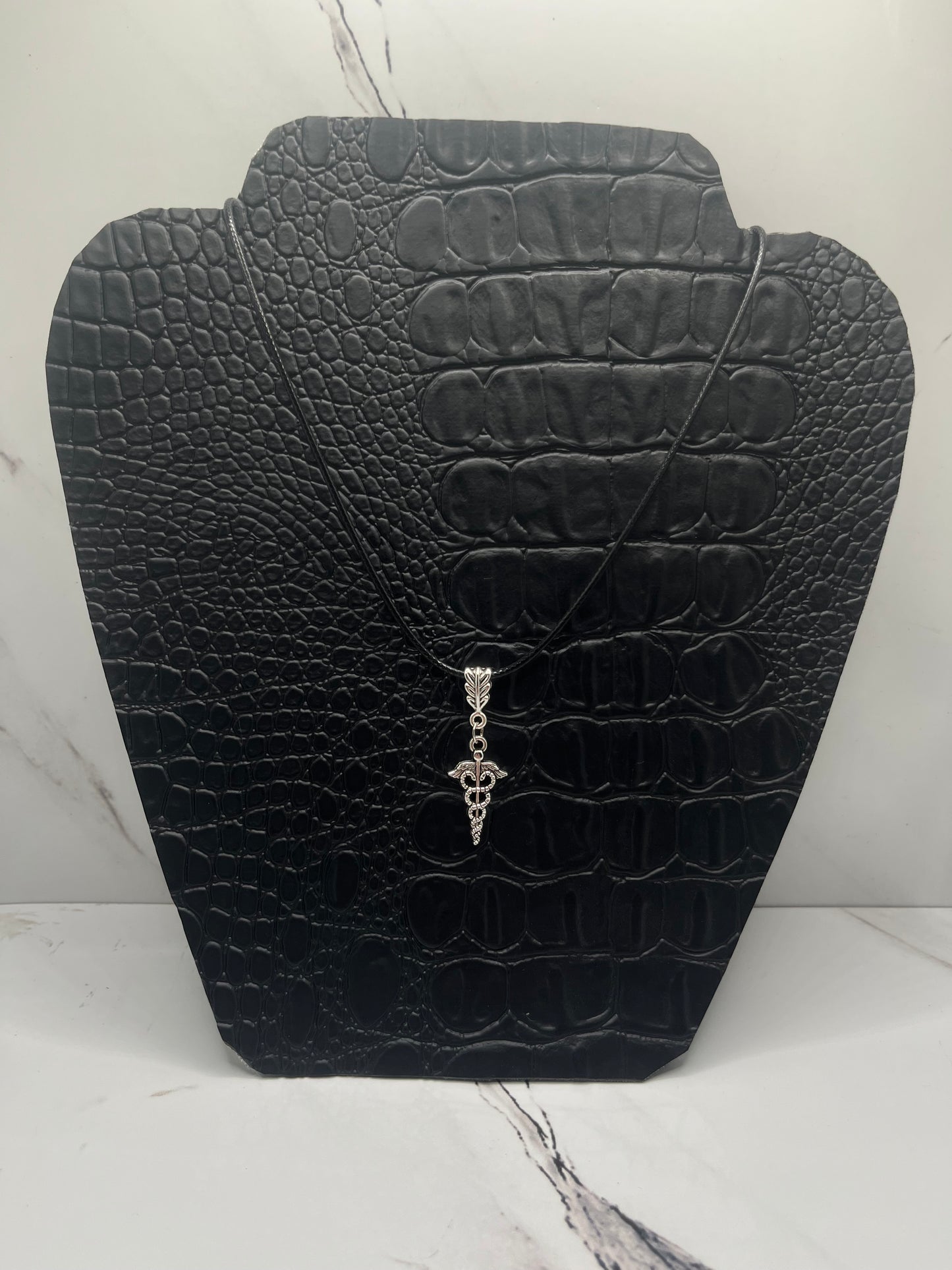 Medical Snake Emblem Charm Necklace