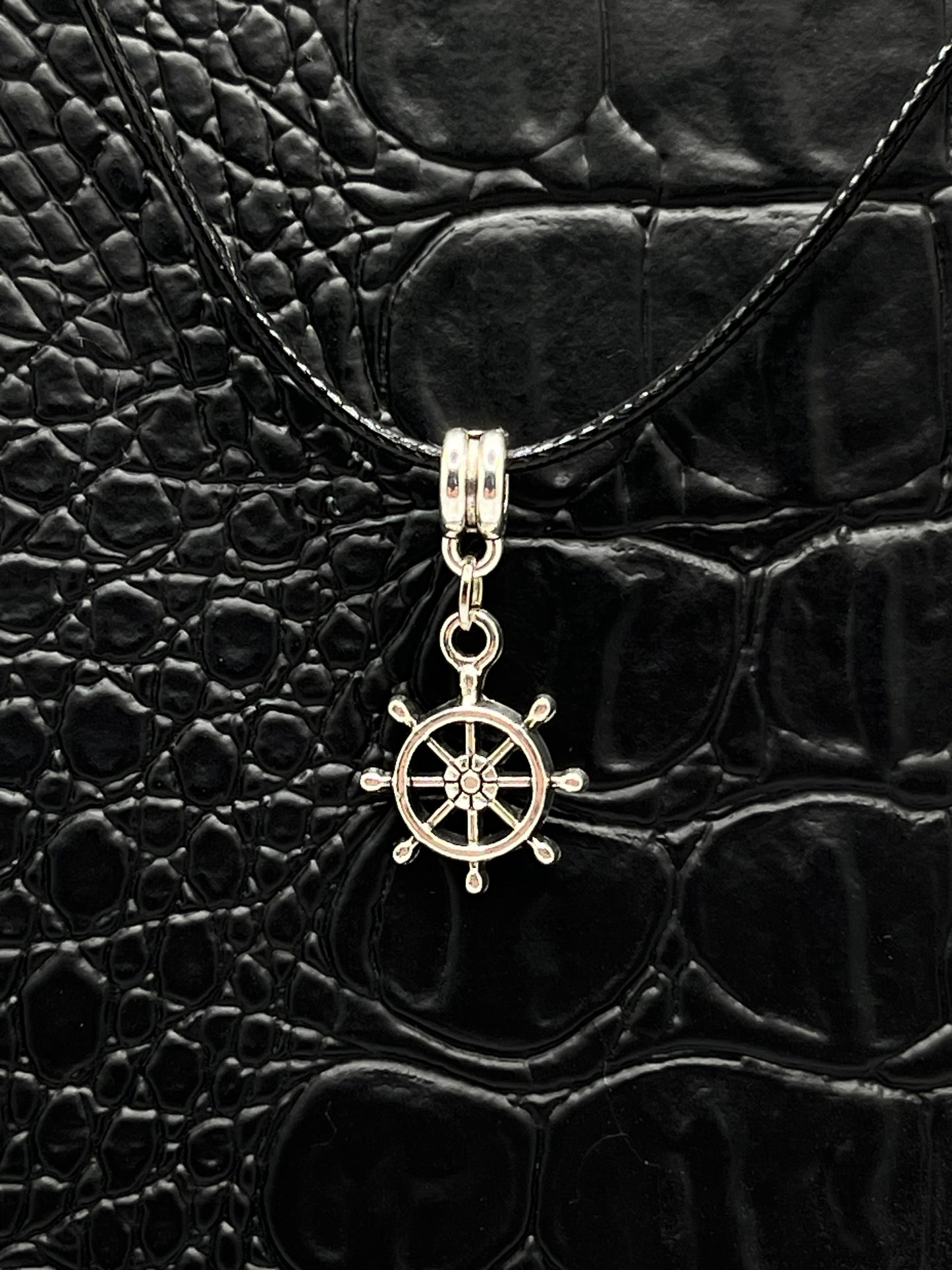 Ship Wheel Charm Necklace