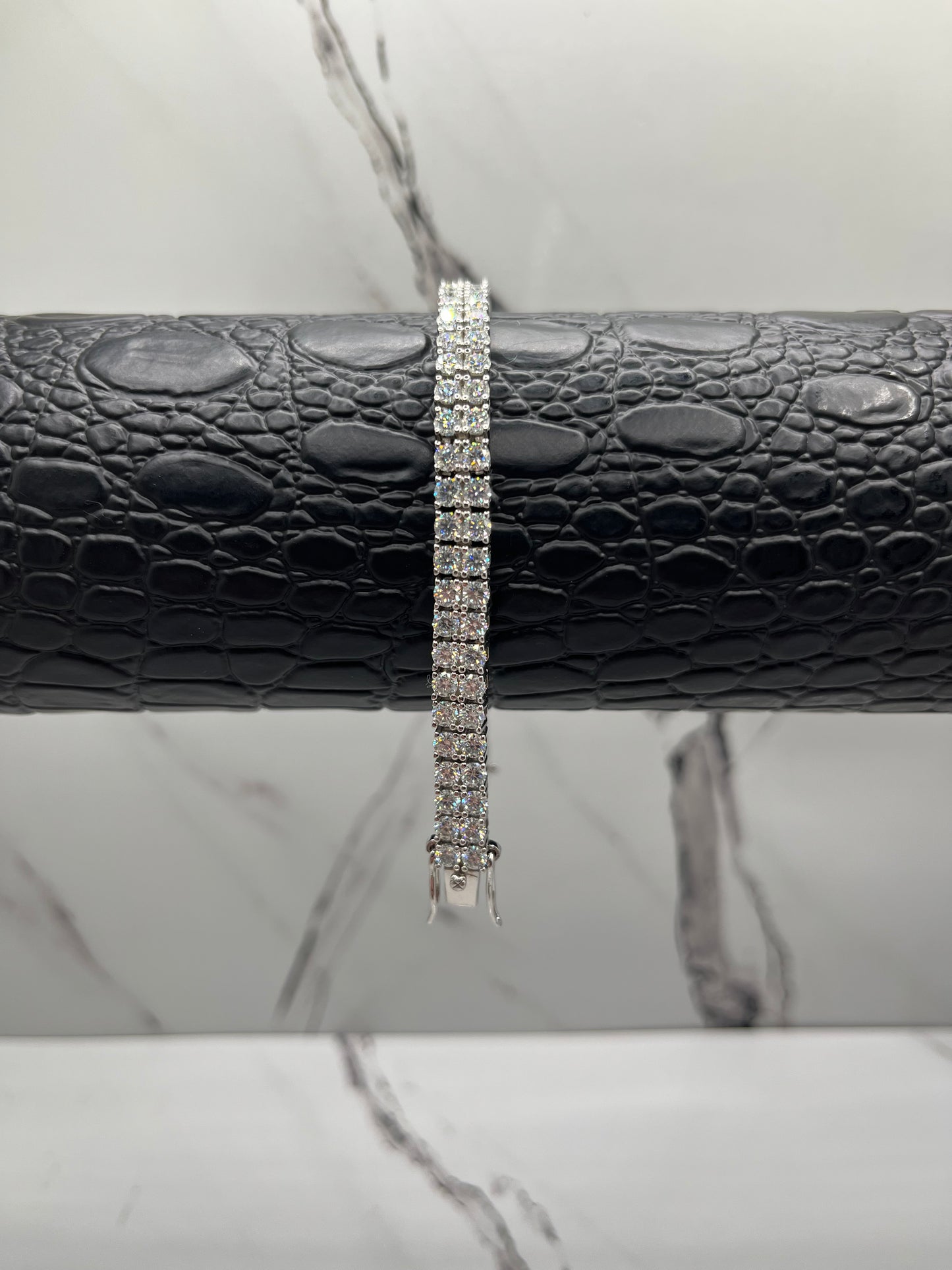 7MM VVS D Color Moissanite Double Row Tennis Bracelet