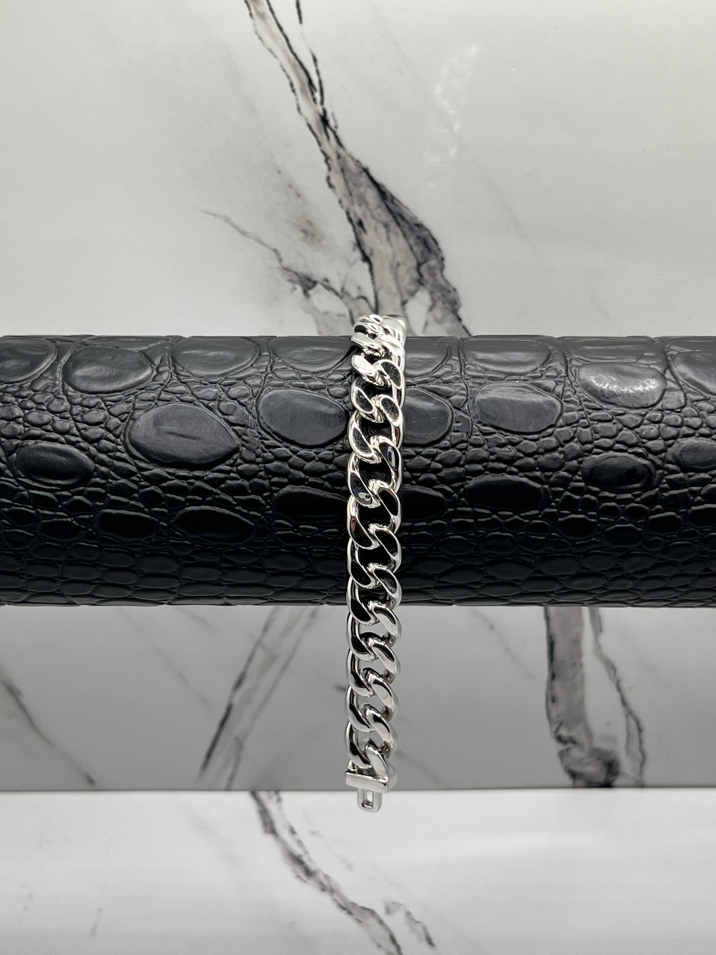 10MM Solid Silver Cuban Link Bracelet