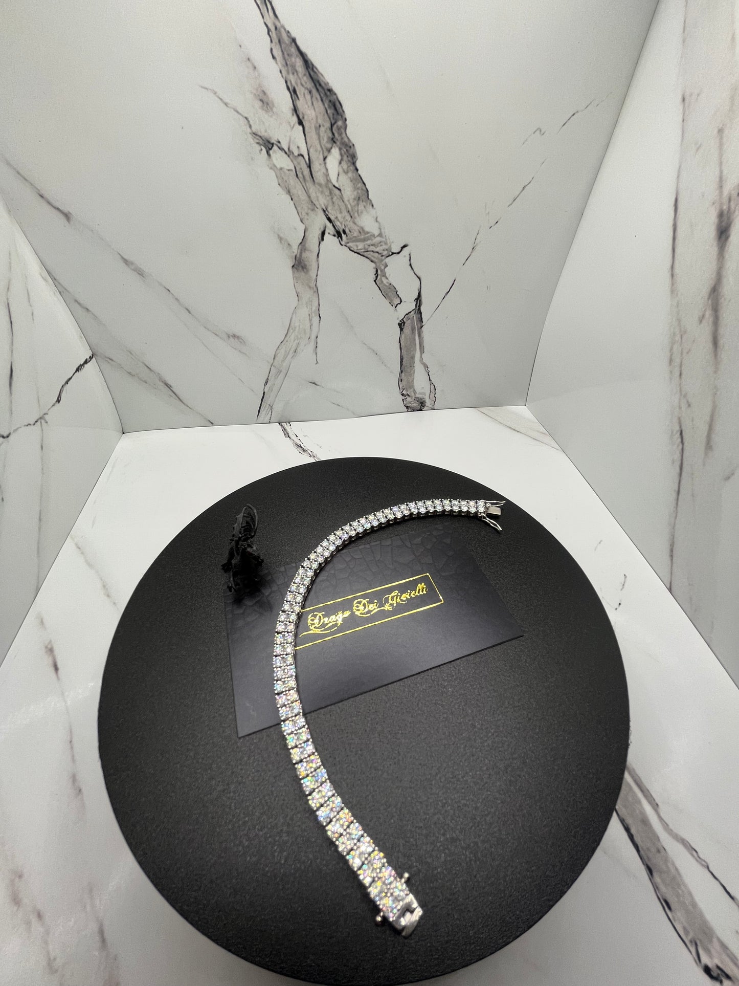 Simulated Sapphire Solid .925 Double Row 3MM Tennis Bracelet