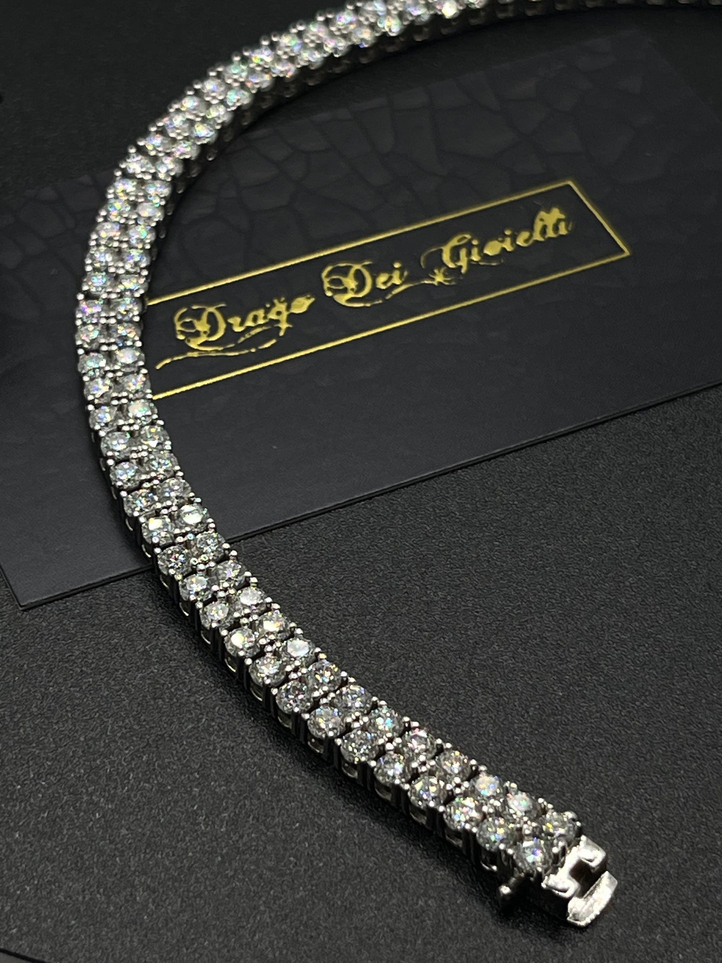 7MM VVS D Color Moissanite Double Row Tennis Bracelet