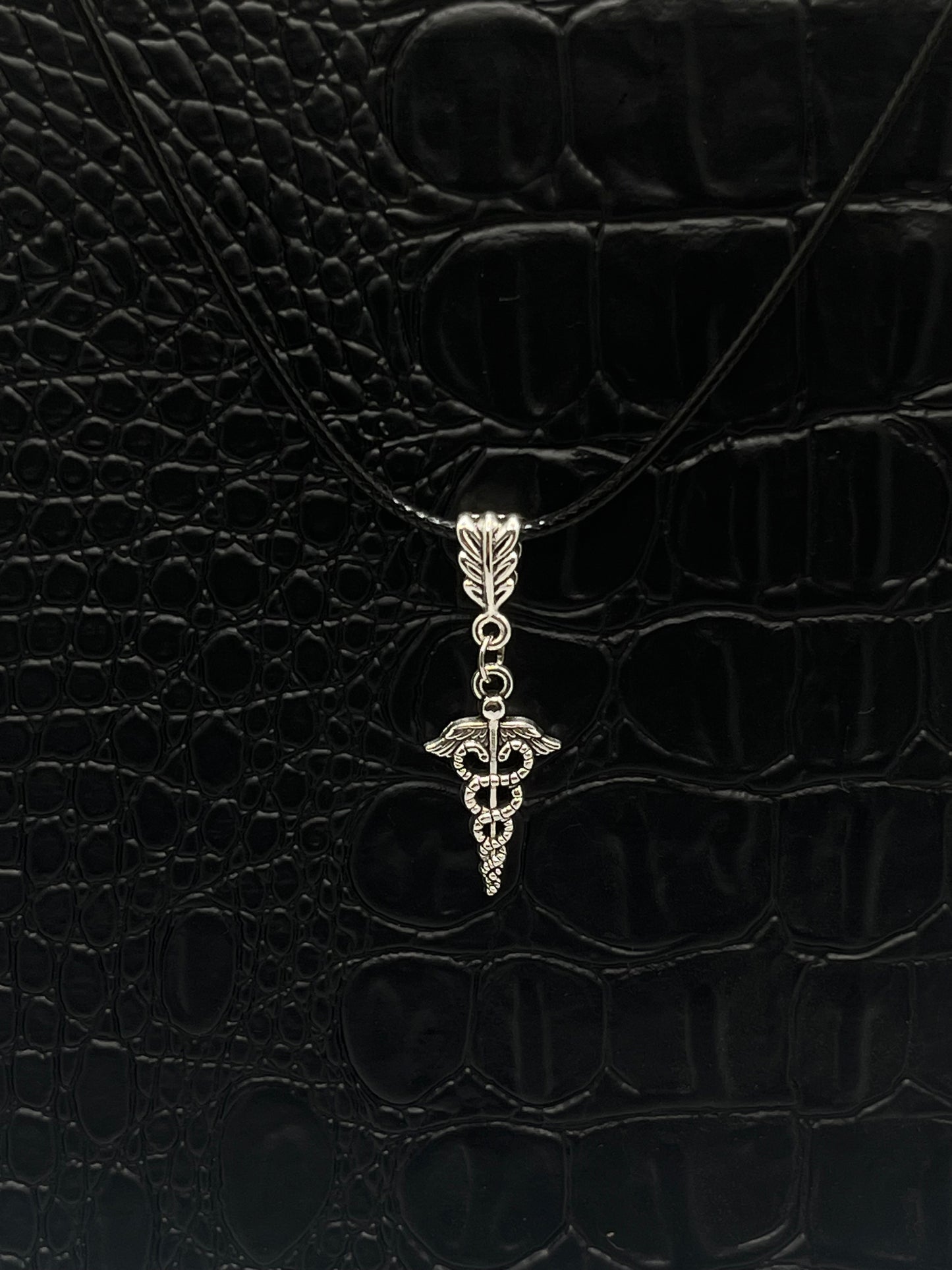 Medical Snake Emblem Charm Necklace