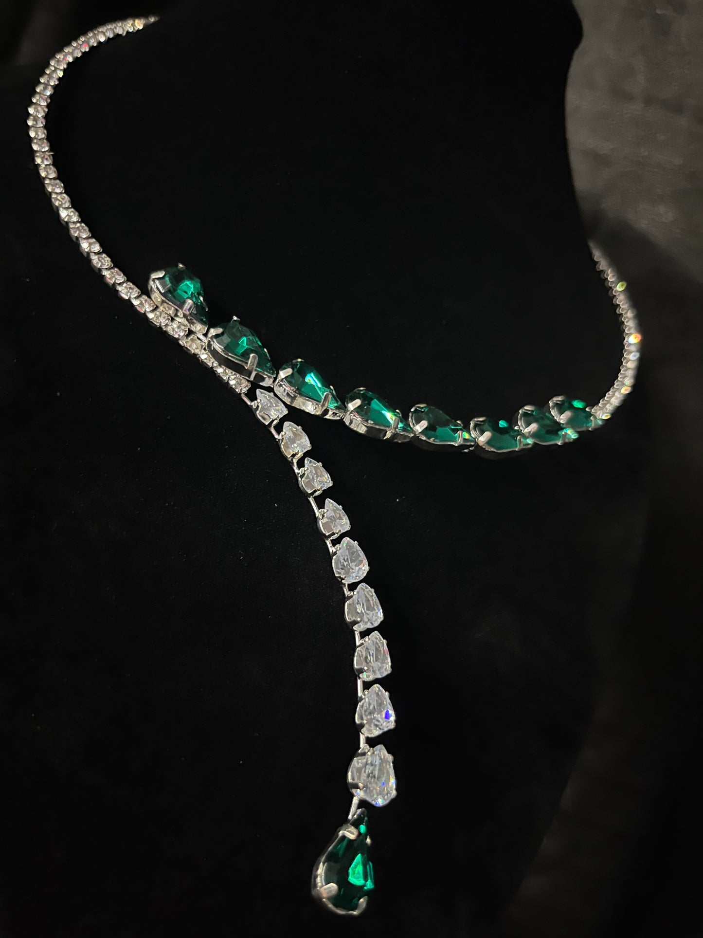 Green Rhinestone Emerald Necklace