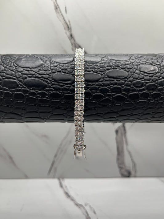 7MM VVS D Color Moissanite Double Row Tennis Bracelet