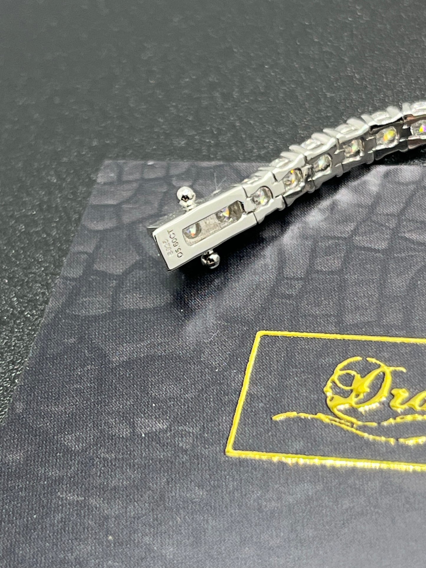 3MM Solid Silver VVS D Color Moissanite Tennis Bracelet