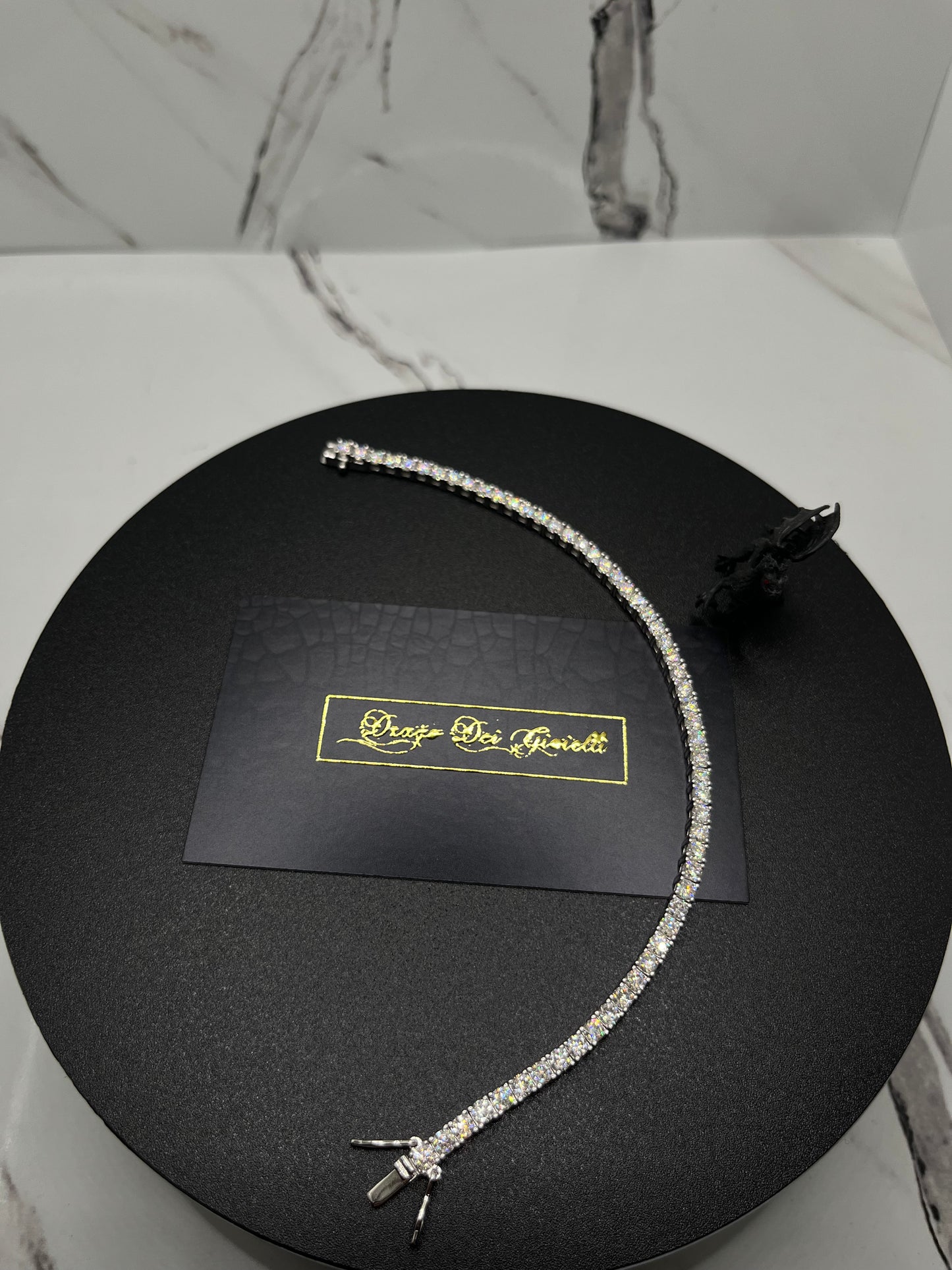 3MM Solid Silver VVS D Color Moissanite Tennis Bracelet