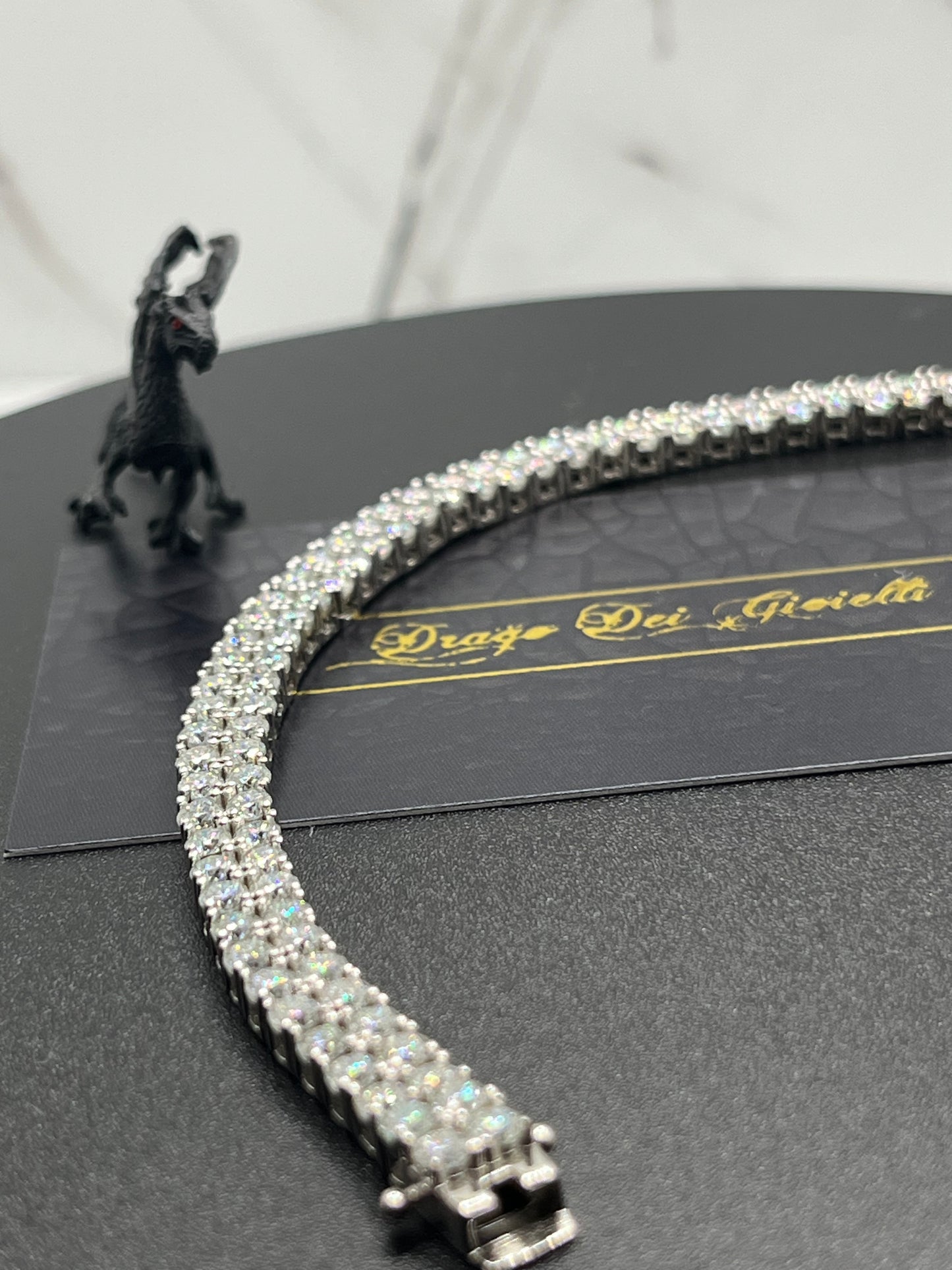 7MM VVS D Color Moissanite Double Row Tennis Bracelet