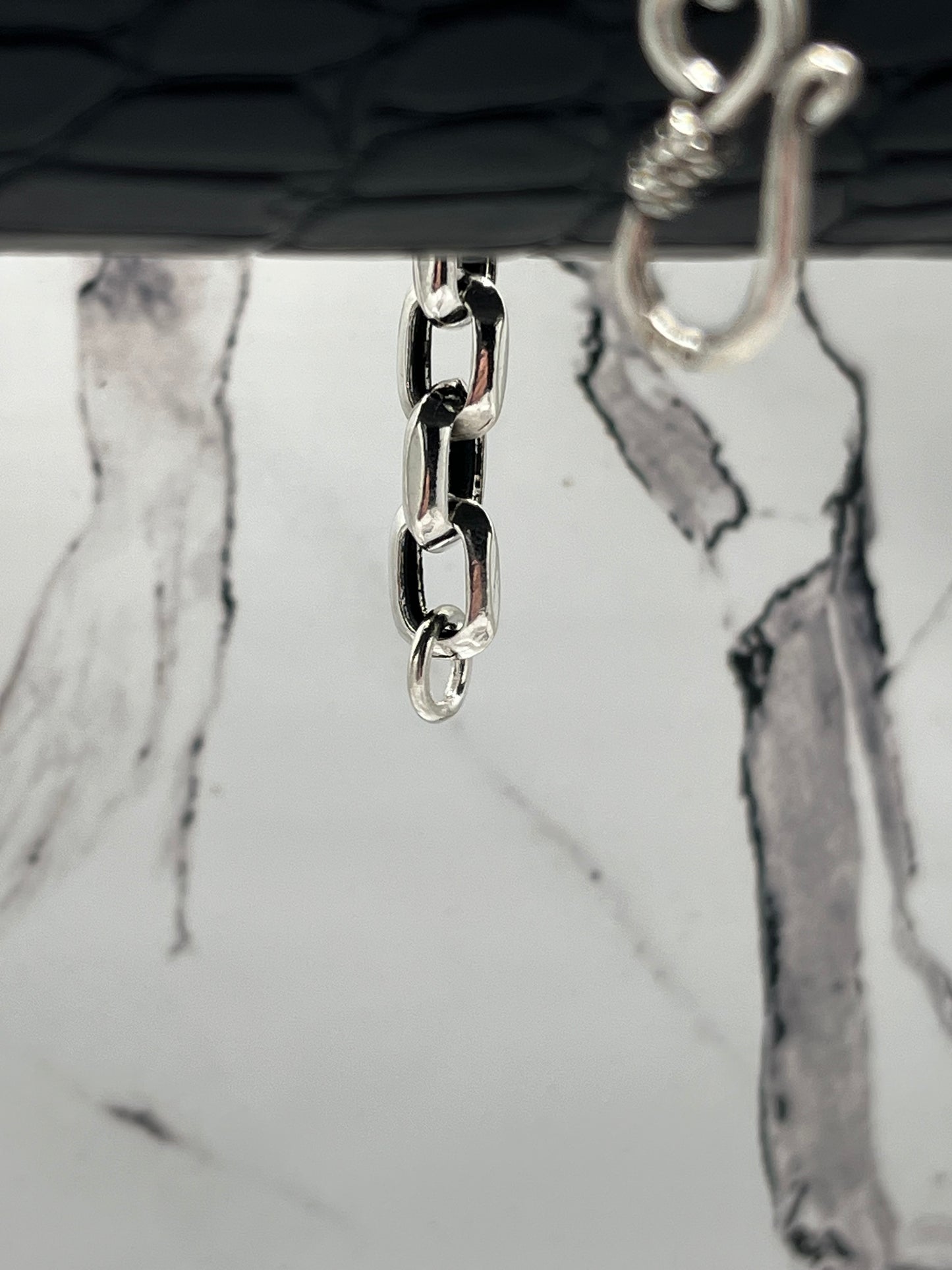 Solid .925 S Hook Square Link Bracelet