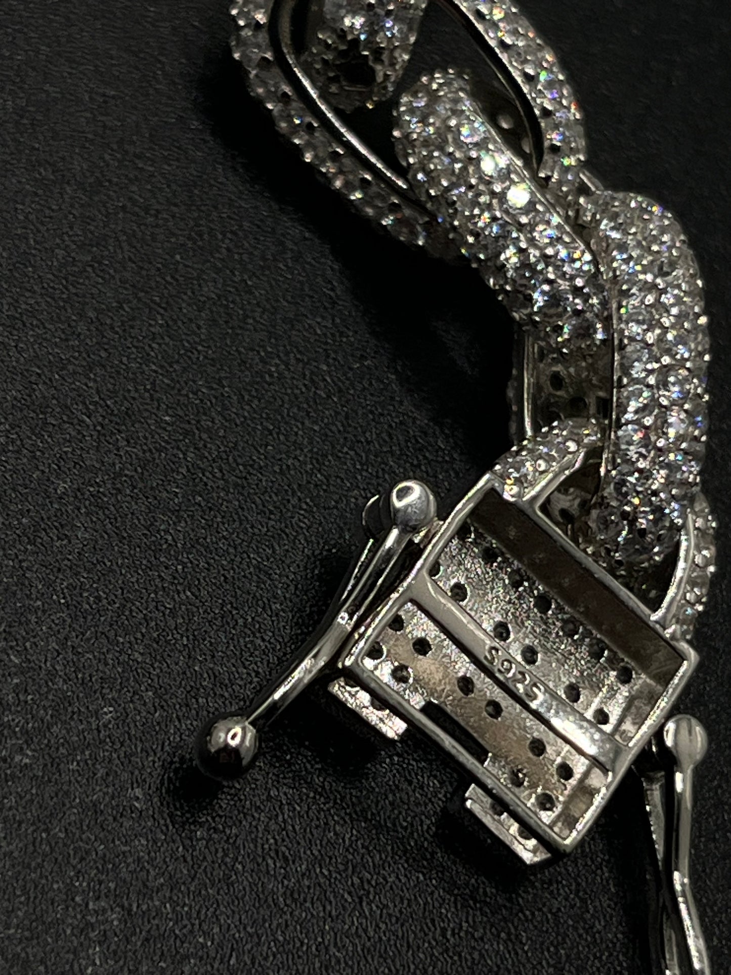 12MM Chain Link Bracelet Simulated Lab Sapphire