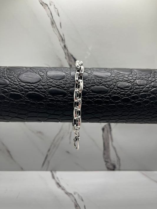 Solid .925 S Hook Square Link Bracelet