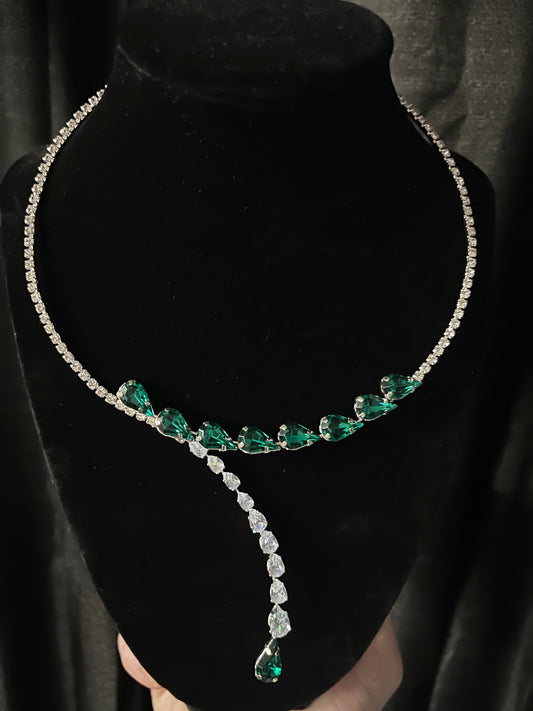 Green Rhinestone Emerald Necklace